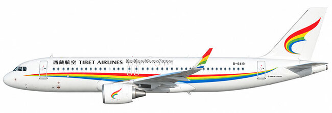 Tibet Airlines Airbus A320-214(WL) (Aviation400 1:400)