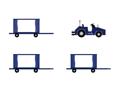 American Airlines Cargo Cart Set (Fantasy Wings 1:200)